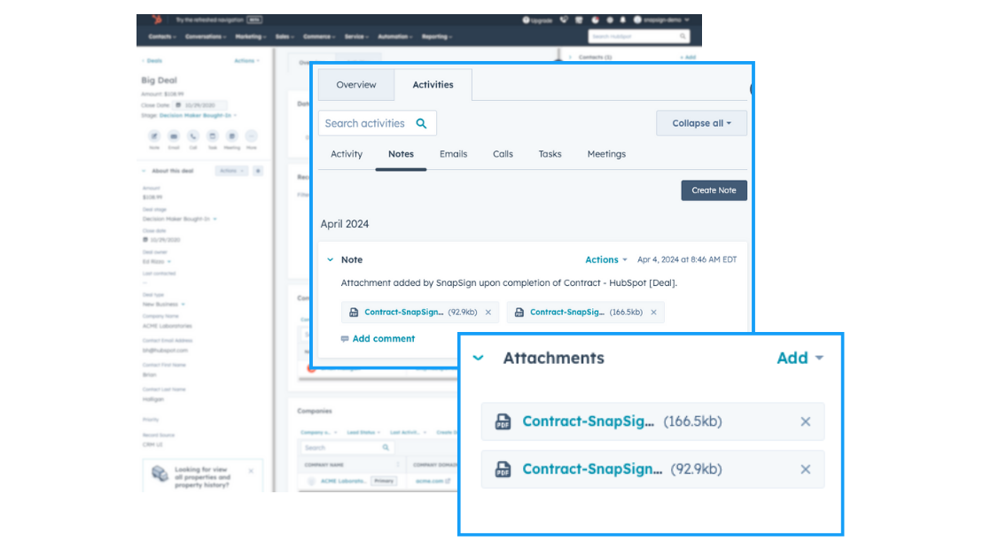 Save completed documents back to HubSpot